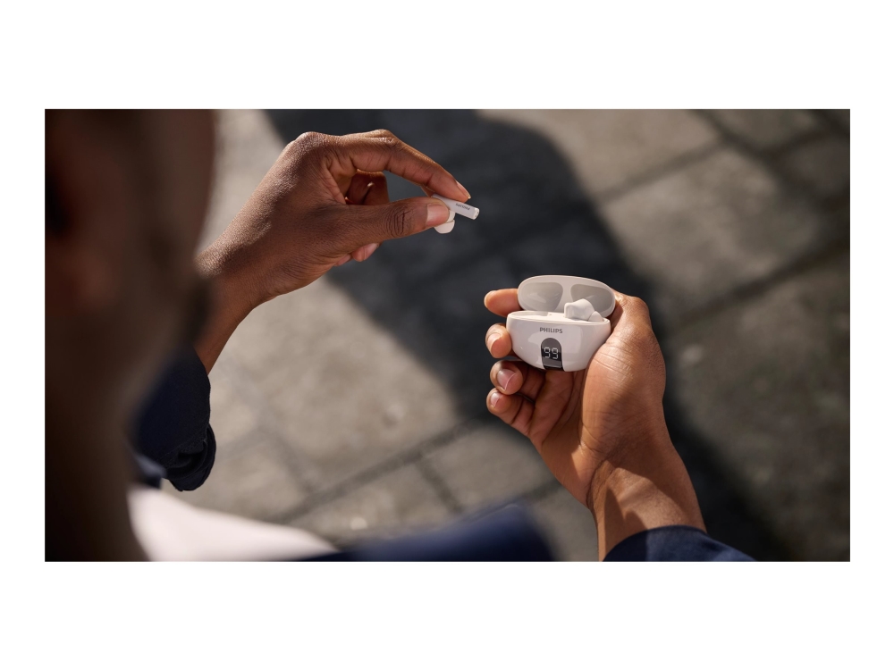 Philips Tat2520wt - Ægte Trådløse Øretelefoner Med Mik. - I Øret - Bluetooth - Hvid