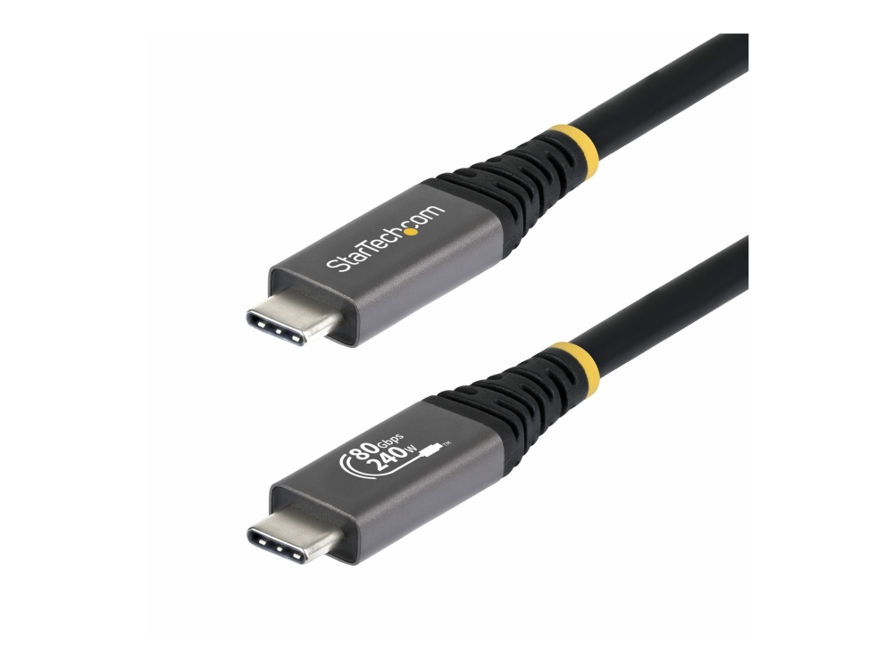 Startech.Com 1M (3Ft) Usb4 Cable, 80Gbps, Usb-If Certified Usb-C Cable, 240W Pd, 8K 120Hz/4K 240Hz Dp2.1 Dp80, Tpe Jacket, Thunderbolt 4 Compatible -