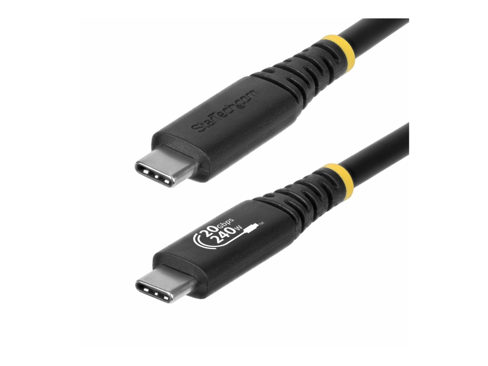 Startech.Com 2M Usb4 Kabel, 20Gbps, Usb-If-Zertifiziertes Usb-C Ladekabel, 240W Pd Epr, 4K 120Hz Dp 2.1 Monitorkabel, Tpe-Mantel, Schwarz, 2 M, Usb C