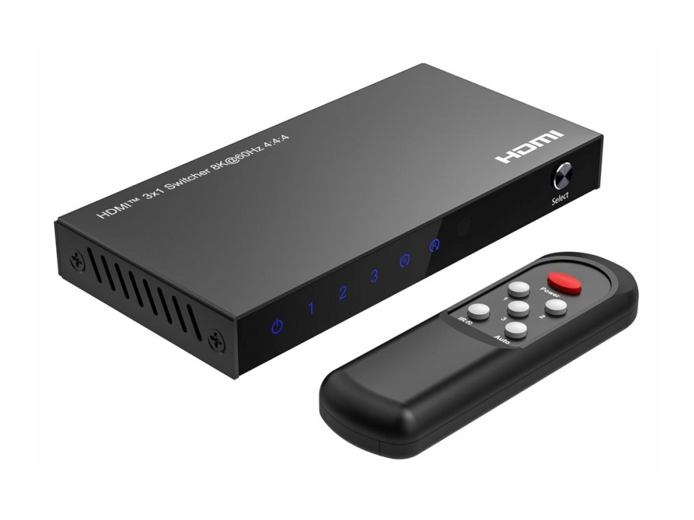 Microconnect - Video-/Audiosplitter - 8K60hz, Hdcp 2.3, With Remote Control - 3 X Hdmi - Desktop