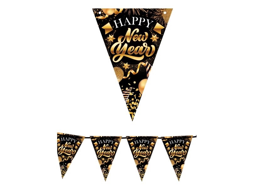 Happy New Year Vimpelguirlande, 3 M