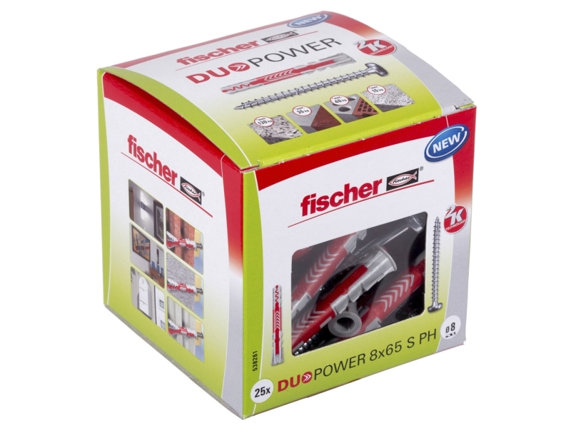 Fischer DUOPOWER 8x65 S PH LD 2-komponenttinen raakatulppa 65 mm 8 mm 538261 25 kpl