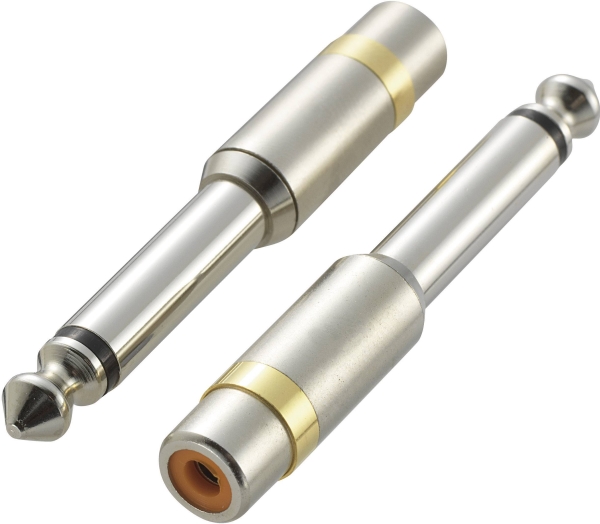 Speaka Professional Sp-6672048 Kca-635 Klinke / Phono Audio Adapter [1X Klinke 6,3 Mm - 1X Rca Buchse] Silber