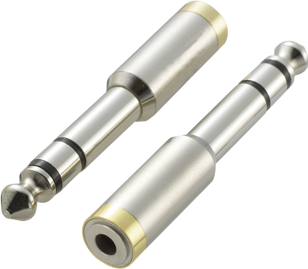 Speaka Professional Sp-6672044 Kka-635 Jack Audio Adapter [1X Jackstik 6,3 Mm - 1X Jacktilslutning 3,5 Mm] Sølv
