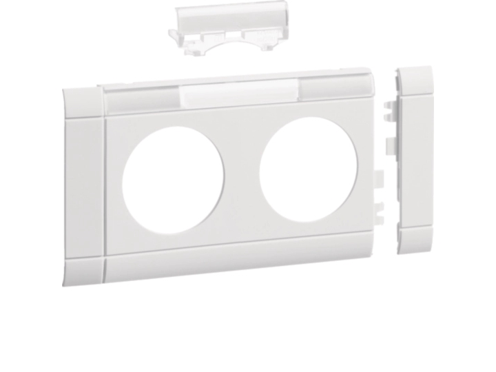 Ecoline lock H=80mm, med uppmärkningsfält för dubbla uttag RAL 9016 | Lauritz Knudsen - LK FUGA - Rammer & Tangenter | GameStuff