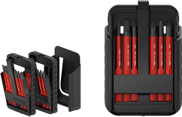 Wiha Slimbit Electric Vde-Wechselklingensatz 12-Teilig Cutter, Plus/Minus, Kreuzschlitz Pozidriv, Torx, Kreuzschlitz Phillips