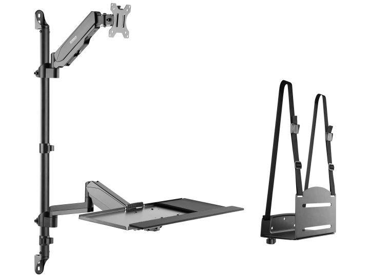 Speaka Professional Sp-Mm-710 1 St. Monitor-Wandhalterung 43,2 Cm (17) - 81,3 Cm (32) Höhenverstellung, Schwenkbar, Tastaturablage