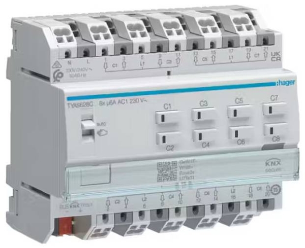 Hager Rulleskodde/Persienne-Aktuator Tyas628c 8-Fold Knx 230V (Tyas628c)