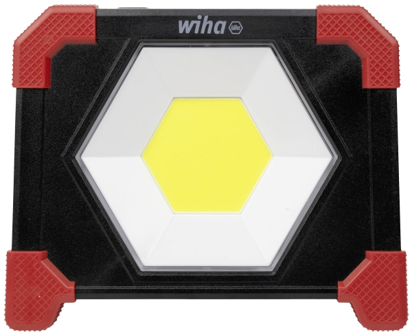 Wiha Genopladelig Byggelampe 30 Watt Sort/Rød Integreret Genopladeligt Batteri (45698)