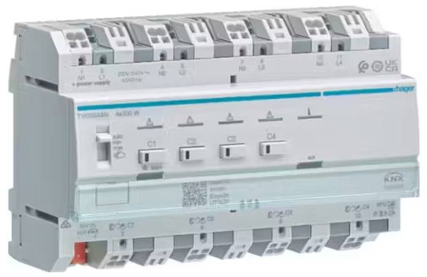 Hager Uni-Dimmaktor 4-fach KNX TYAS664ANSecure 4x300W ESL/LED (TYAS664AN)
