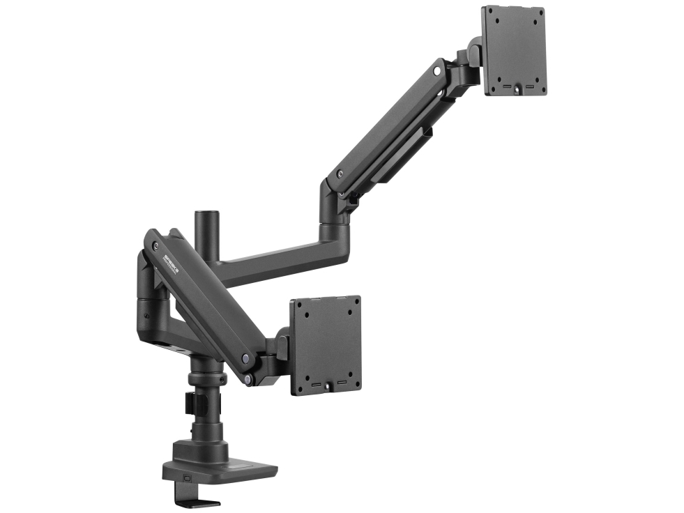 Speaka Professional Sp-Mm-980 Duale Monitorhalterung 43,2 Cm (17) - 124,5 Cm (49) Schwarz Höhenverstellbar, Neig- Und Schwenkbar