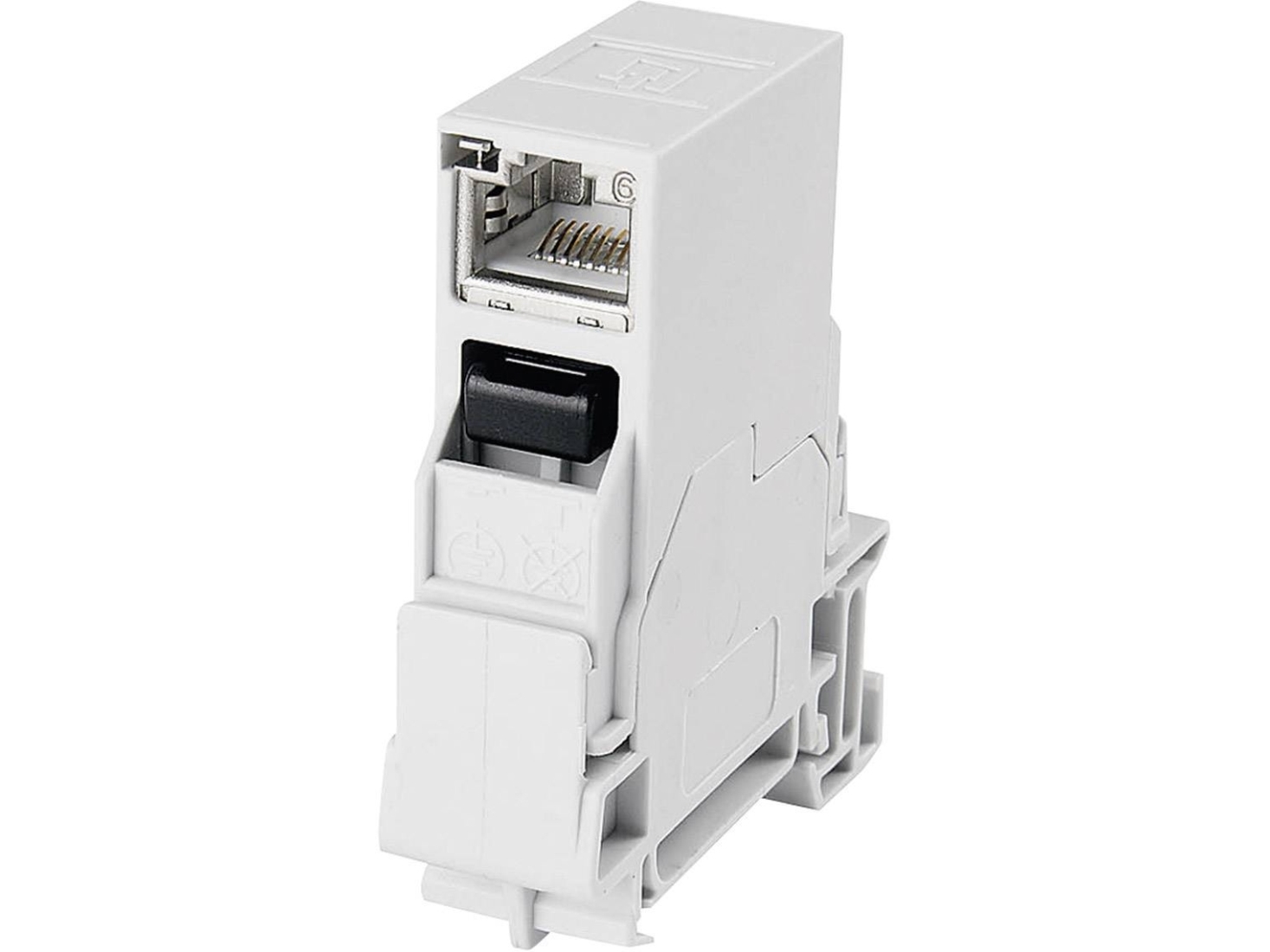 TELEGRTNER STX Tragschienen-Verbinder, RJ45 Kupplung Cat.6 Class EA (ISO)