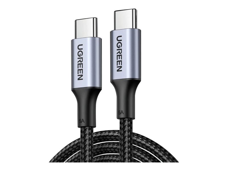 Ugreen - USB-kabel - USB-C (hane) till USB-C (hane) - USB 2.0 - 20 V - 5 A - 50 cm - USB-strömförsörjning (100W) - svart | Datortillbehör - Kablar & adaptrar - Datakablar | GameStuff