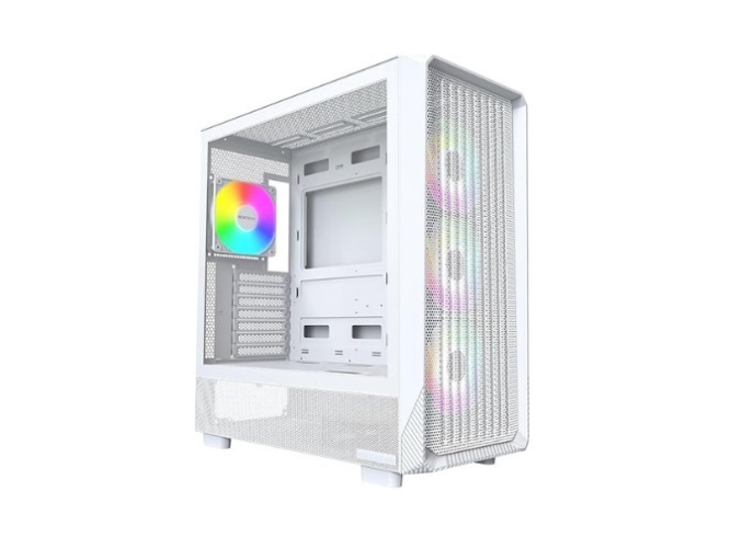 Montech X5 Pc-Gehäuse, Midi-Tower, E-Atx, Argb, Tempered Glass - Weiß (X5 (W))
