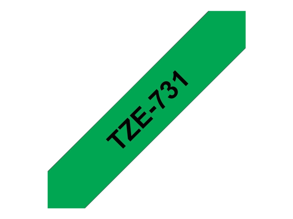 Brother Tze-731 - Schwarz Auf Grün - Rolle (1,2 Cm X 8 M) 1 Kassette(N) Laminiertes Band - Für Brother Pt-D210, D600, H110, P750 P-Touch Pt-1005, D45