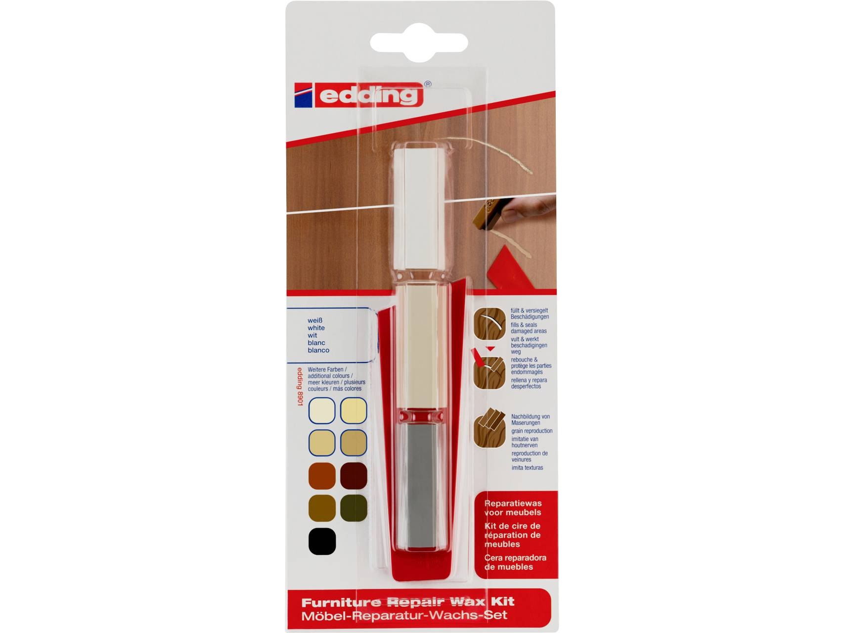 Edding 8901 - Möbel-Reparatur-Wachs-Kit Weiß ( Möbel-Reparatur-Kit)