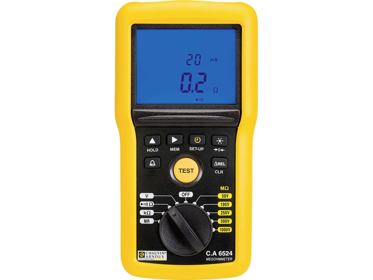 Chauvin Arnoux C.A 6524 Isolationsmåler 50 V, 100 V, 250 V, 500 V, 1000 V 200 Gω
