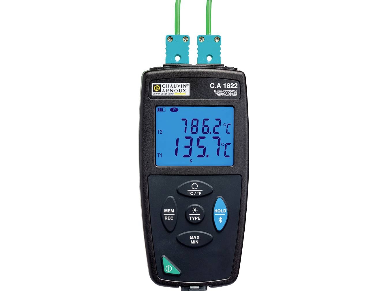 Chauvin Arnoux C.A 1822 Temperatur-måleudstyr -200 - 1372 °C Sensortyp J, K, T, N, E, R, S Datalogger-funktion | Ventilation & Klimat - Annan ventilation och klimat - Temperaturmätningsutrustning | GameStuff