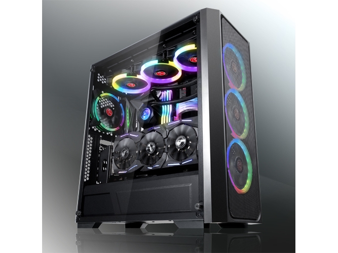 Raijintek Ponos Ms, Midi Tower, Pc, Schwarz, Atx, Eatx, Eeb, Mini-Itx, Spcc, Gehärtetes Glas, Gaming
