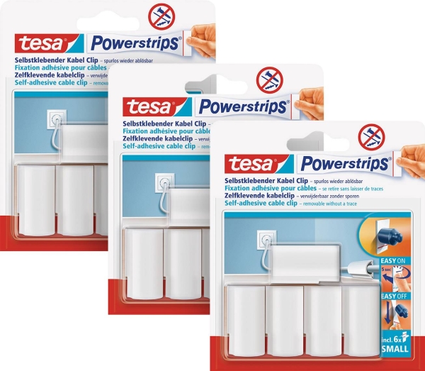 tesa POWERSTRIPS® Diverse monteringsmaterial Vit Innehåll: 15 st | Köksutrustning - Hushålls tillbehör | GameStuff