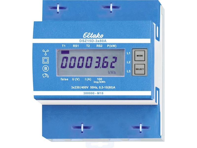 Eltako DSZ15D-3x80A MID Vekselströmsmåler digital 80 A MID-godkendelse: Ja 1 stk | EL Artiklar - Elcentral - Din-skena | GameStuff