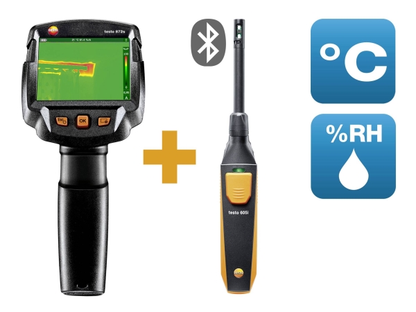 testo 872s Rakennusdiagnoosisarja Lämpökamera -30 - +650 °C 240 x 180 pikseliä 9 Hz (0560 8726)