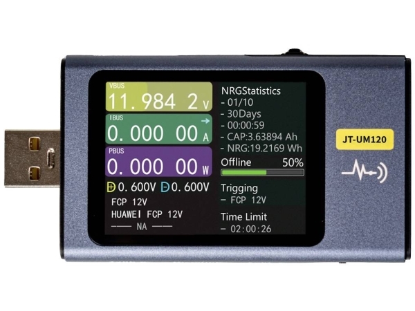 USB yleismittari - Jännitteen, virran ja tehon mittari USB-portista - Joy-IT UM120 - Joy-IT UM120