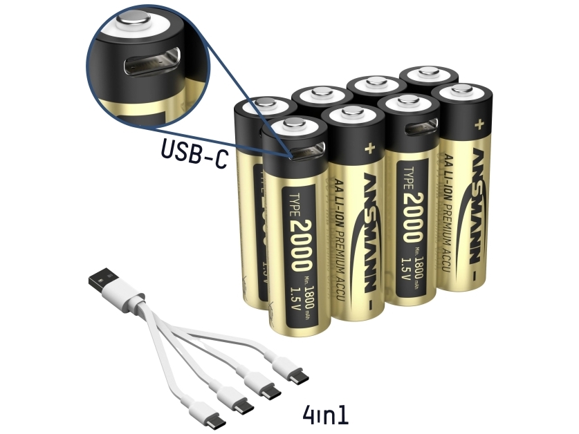 Ansmann 1312-0039 Uppladdningsbart AA-batteri Litium 1800 mAh 1,2 V 1,2 V 8 st | EL Artiklar - Batteri - Uppladdningsbara batterier | GameStuff