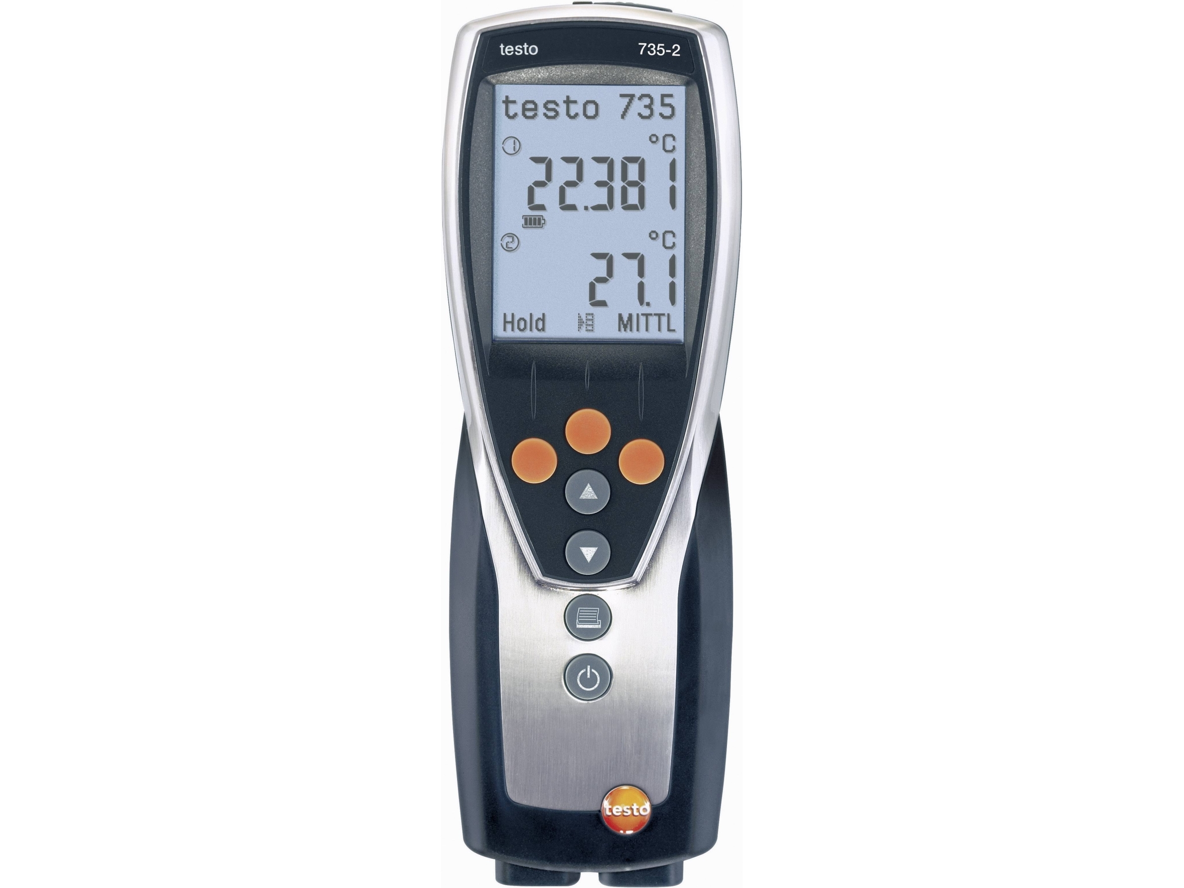 Testo 735-2 Temperatur-Måleudstyr Kalibrering Efter (Dakks) -200 - +1370 °C Sensortyp K, Pt100