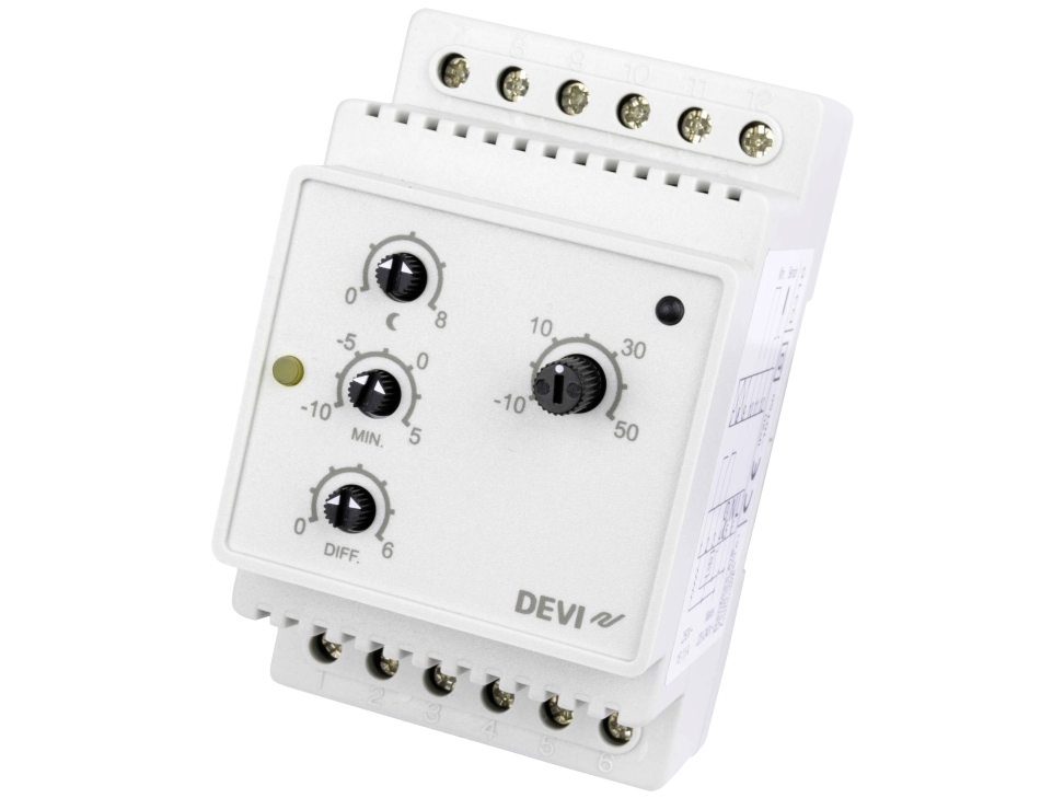 DEVIreg 316 termostat DIN-skena, temperaturområde (-10°C till +50°C) m dubbel isolerad trådgivare | Ventilation & Klimat - Ventilationstillbehör - Hygrostats | GameStuff