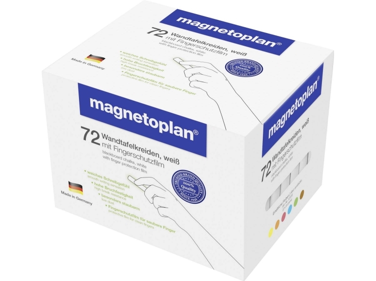 Magnetoplan tavla 12305 Vit 72 st 72 st 72 st | Skola & Hobby - Solida färger - Färgkritonger för skolanvändning | GameStuff