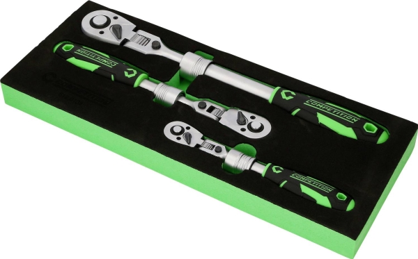 Ks Tools 512.0103 Competition Teleskop-Ratschen-Satz, Steckschlüsselsatz 3-Teilig 512.0103