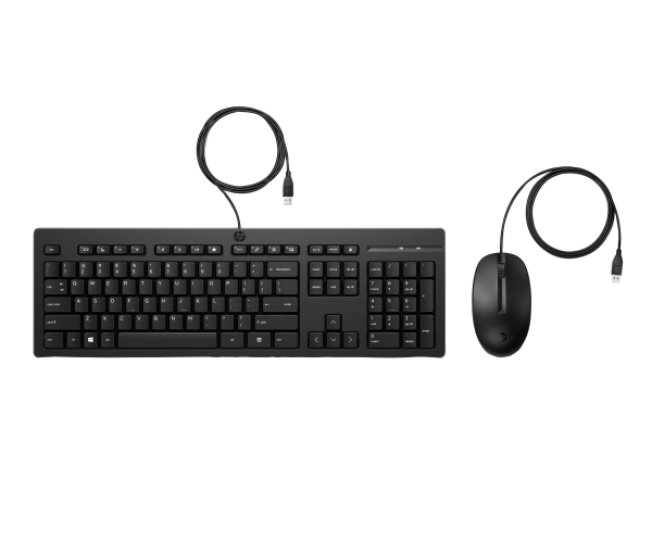 Hp 225 Maus Und Tastatur (Kabelgebunden), Volle Größe (100%), Kabelgebunden, Usb, Schwarz, Maus Enthalten