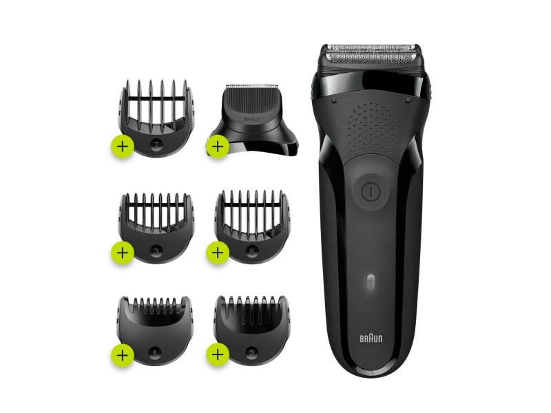 Braun Series 3 300BT, Roterande rakhuvud, Svart, Knappar, 1 mm, Batteri, Nickel-metallhydrid (NiMH) | Hårvård - Skägg- / Hårtrimmer - Rakblad | GameStuff