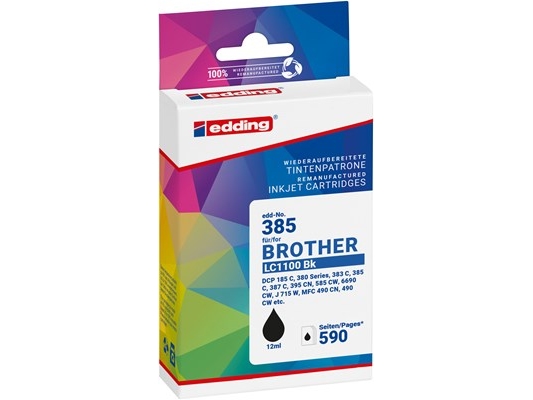 Tintenpatronen Kompatibel Edding Edd-385 Ersetzt Brother Lc1100bk Single Black
