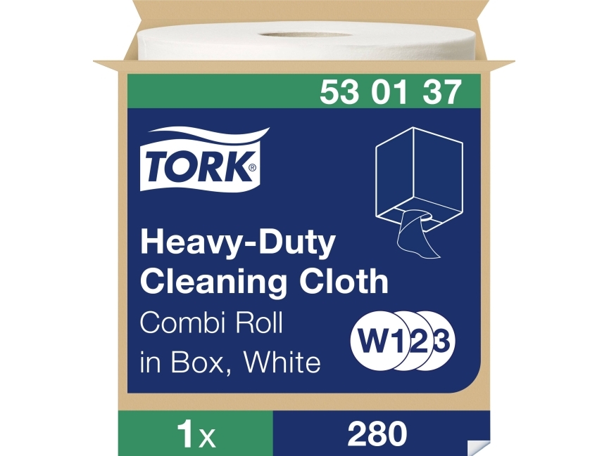 Aftørringspapier Tork Heavy Duty 530137, Hvid