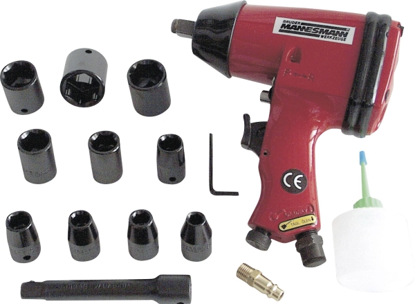 Brüder Mannesmann M 1503 Slagskruvmejslar med tryckluft Verktygshållare: 1/2 (12,5 mm) yttre fyrkant Vridmoment (max.): 320 Nm inkl. tillbehör | Elverktyg - DIY - Akku Verktyg - Mutterdragare | GameStuff