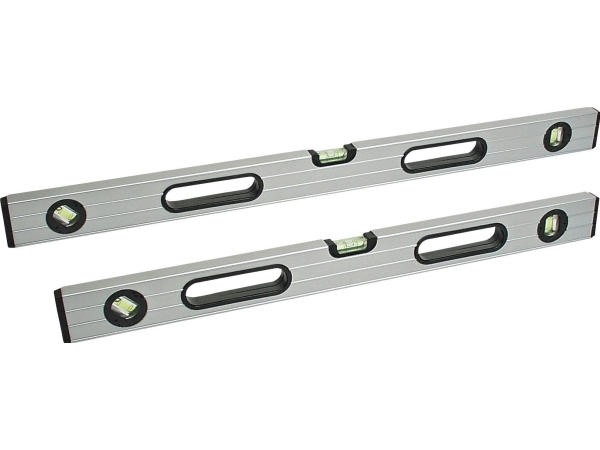 BR?DER MANNESMANN-vaterpas, 3 libeller, længde: 800 mm Letmetal-vaterpas, fremstillet af dobbeltribbet aluminium - 1 stk (80880)