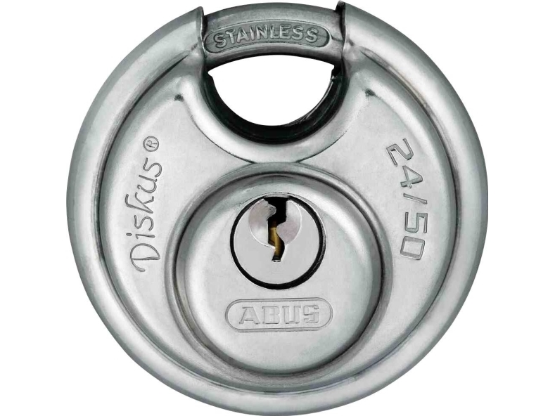 ABUS Discus 24IB/50 SL 8, Discus hänglås, Nyckellås, Nyckelfält olika, Rostfritt stål, Rostfritt stål, Rostfritt stål | Huset - Säkerhet & Larm - Kassaskåp | GameStuff