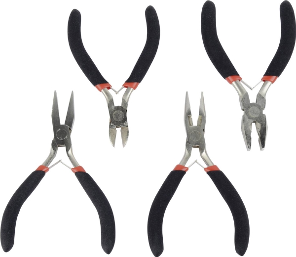 BRÜDER MANNESMANN Elektroniskt tångset, 4-delat, självöppnande med inre fjäder, tillverkat av C50 verktyg - 1 del (M10840) | Verktyg & Verkstad - Tänger - Tångsatser | GameStuff