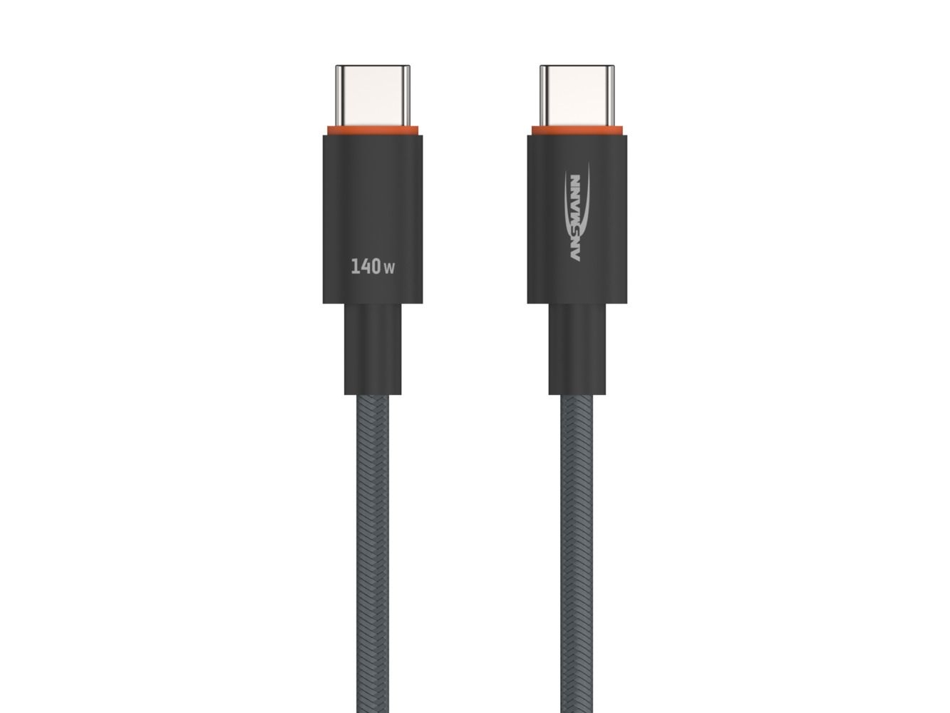 Ansmann Usb-C -&Gt Usb-C S/S 60Cm Skuffekabel 140W Anthrazit