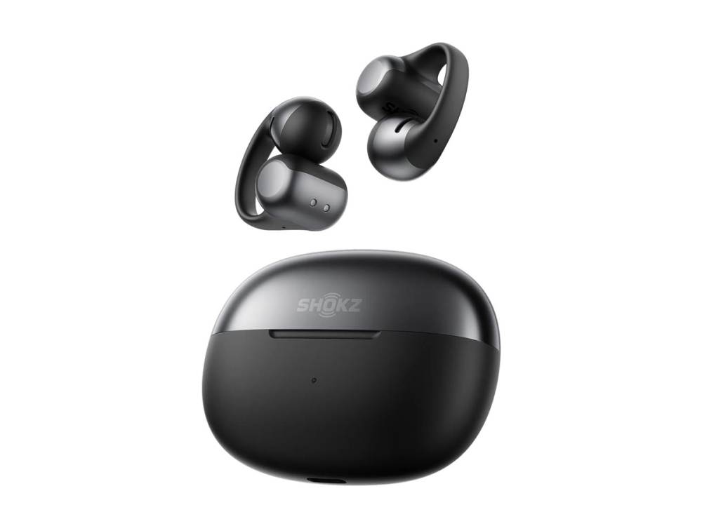 Shokz Opendots One - Ægte Trådløse Øretelefoner Med Mik. - Åbent Øre - Clip-On - Bluetooth - Sort