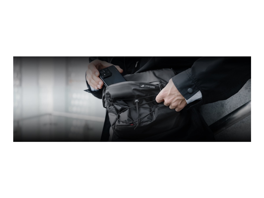 Asus Rog Archer Carry Bag Bc1004, Man, Shoulder Bag, Zipper, Black, Monochromatic, Black