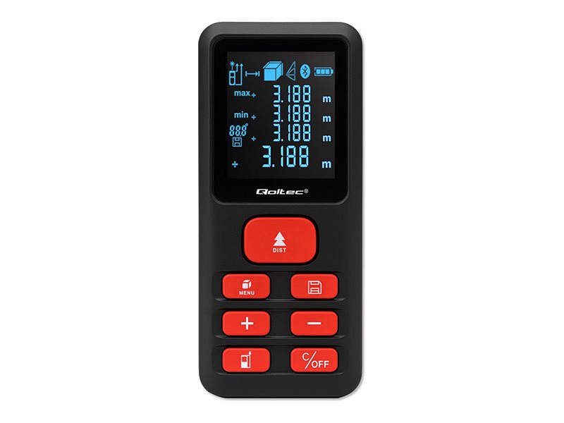 Qoltec Precise - Laserdistancemåler - 120 m - akrylonitril-butadien-styren (ABS) - sort, rød