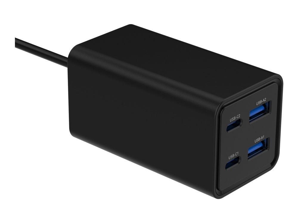 Gembird - Strömadapter - 65 Watt - 3.25 A - PD, Fast Charge, QC 3.0 - 4 utdatakontakter (2 x 9-stifts USB typ A, 2 x USB-C) - svart | Tele & GPS - Batteri & Laddare - Laddare | GameStuff