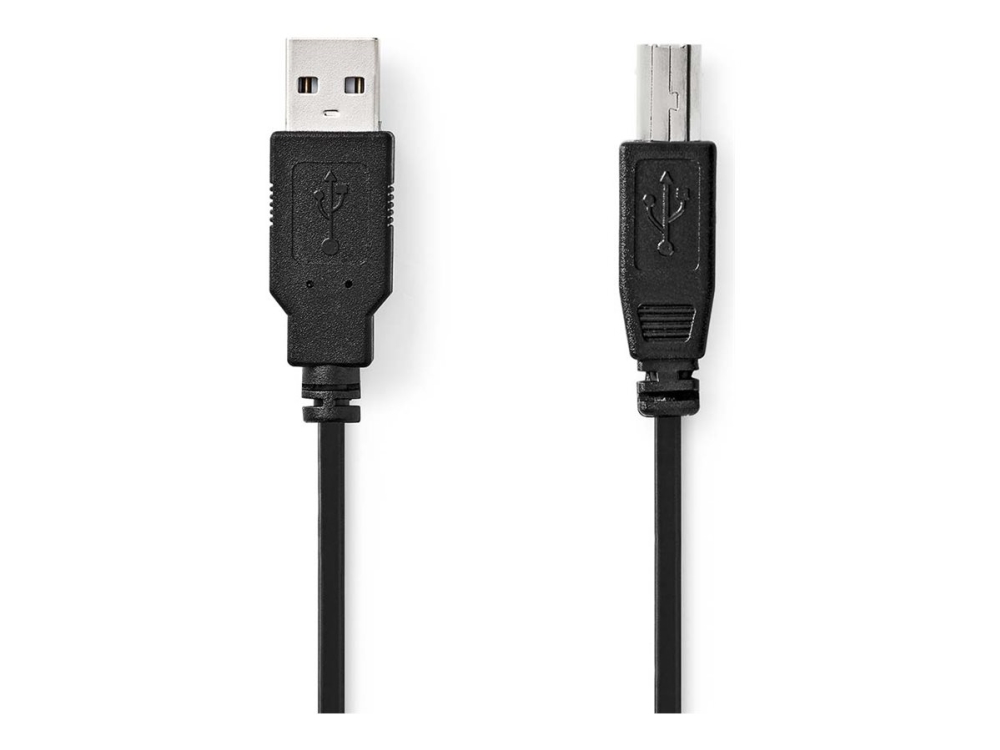 Nedis - Usb-Kabel - Usb (Han) Til Usb Type B (Han) - Usb 2.0 - 2 A - 3 M - Rund - Sort