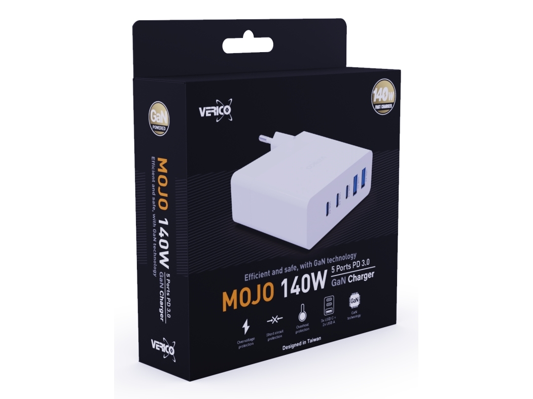 Verico Mojo 140W Gan 5 Usb-Oplader 140 W Stik Udgangsstrøm Maks. 3250 Ma Antal