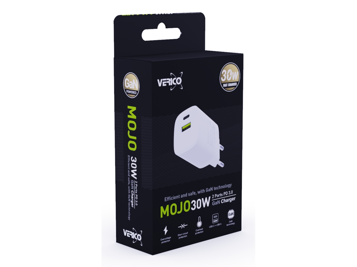 Verico Mojo 30W Gan 2 Usb-Oplader 30 W-Stik Udgangsstrøm Maks. 3000 Ma Antal (4Oj-Acewe1-N1)