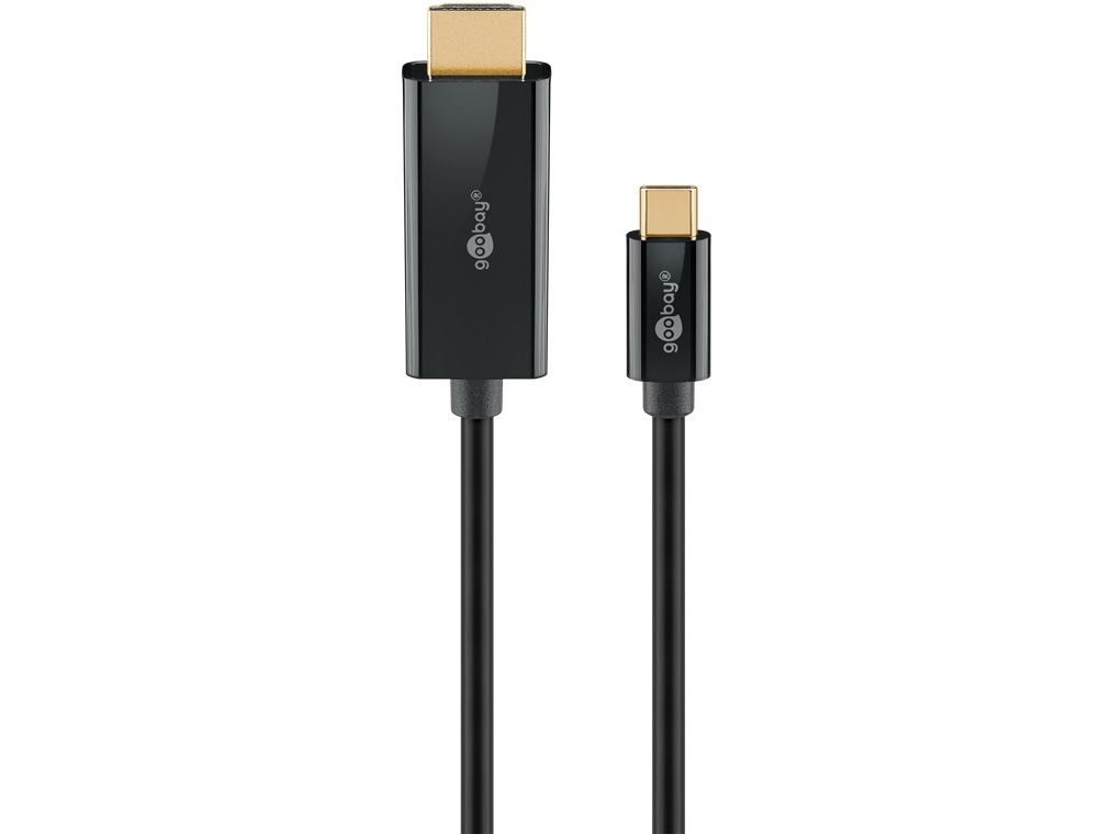 Goobay 75697, 2 m, USB Type-C, HDMI, Hanstik, Hanstik, Lige