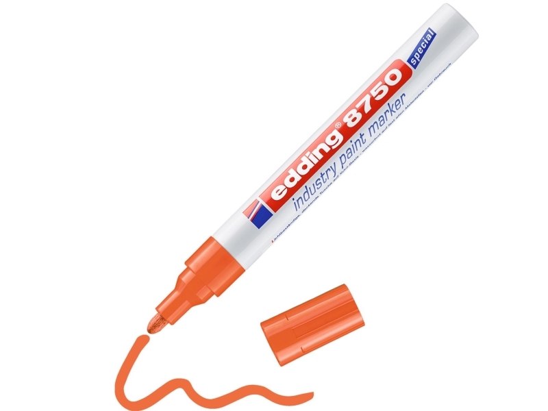 Edding 8750, Orange, Projektilspids, Aluminium, 2 Mm, 4 Mm, Glas, Metal, Plast, Gummi, Træ